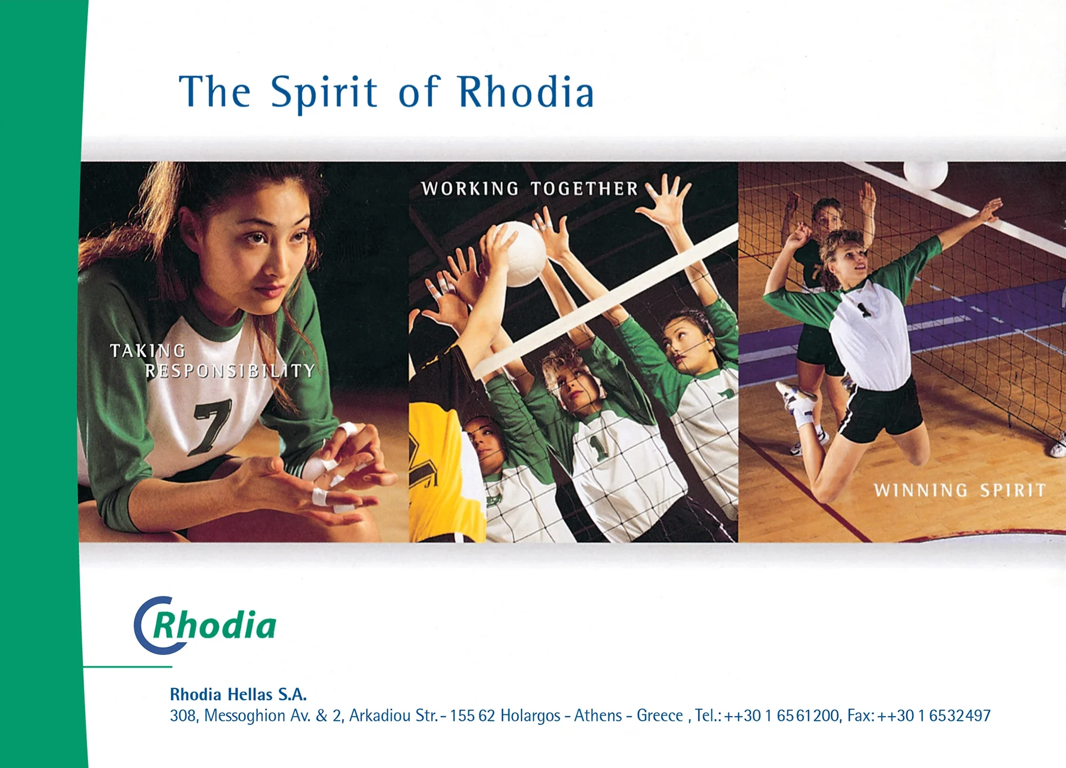 Corporate Advertising Design//Half-page editorial advertisement for Rhodia Hellas industrial sector.