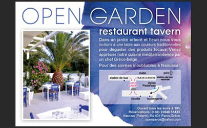 Magazine's half page restaurant advertisment