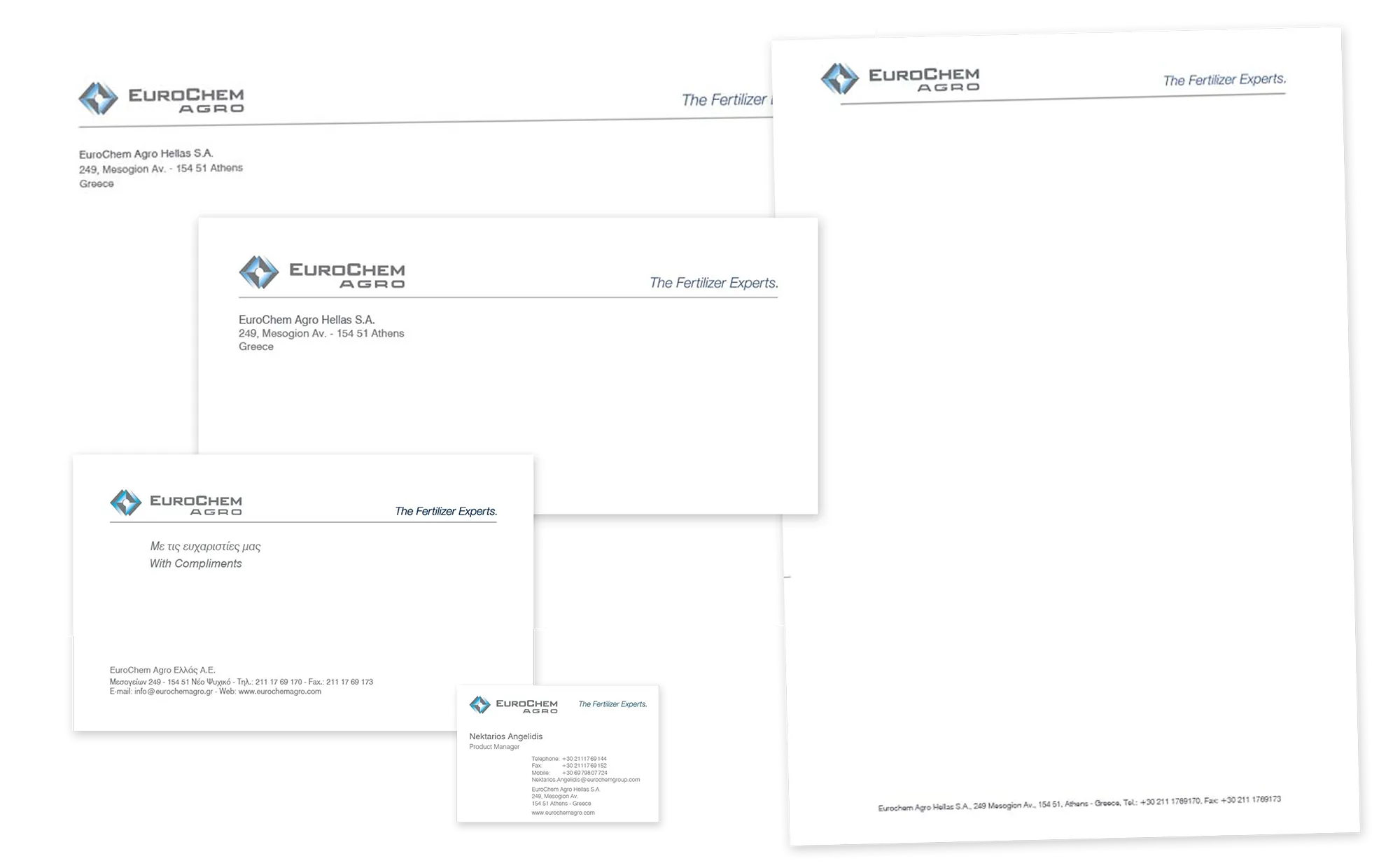Eurochem' Corporate Stationery//Two-color processing - offset printing.