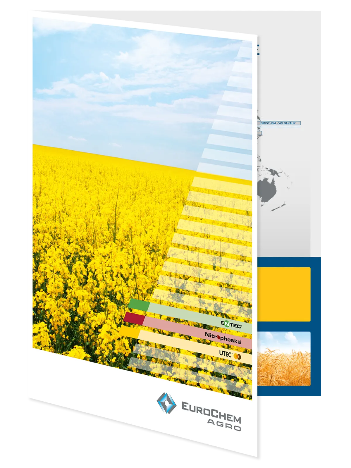 Φόλντερ παρουσίασης της «Eurochem Agro Ελλάς Α.Ε.»// Εργαλείο για πωλητές με θήκες για ένθετα έντυπα.