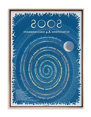 Αφίσα - ημερολόγιο 2002. Η σπειροειδής φύση του χρόνου σε ημερολόγιο